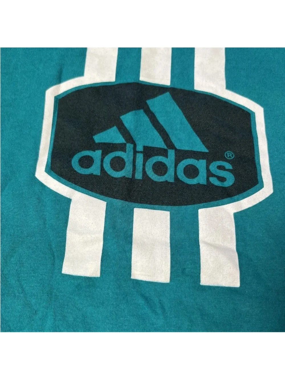 Vintage 90s Adidas Made USA Teal Turquoise Tank Top